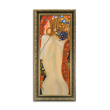 Gold Foil Framed Handmade Paintings on Canvas Sea Serpents IV by Gustav Klimt